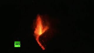 پخش زنده تصاویر زیبای فوران آتشفشان اتنا در سیسیل ایتالیا