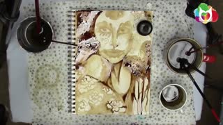 تایم لپس یک نقاشی هنرمندانه با قهوه !