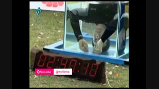 اتفاق دلهره آور در برنامه زنده علی ضیاء ( تشنج کردن داوطلب شکستن رکورد زیر آب )