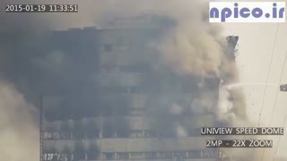 فیلم لحظه فرو ریختن ساختمان پلاسکو با دوربیبین مداربسته  اسپید دام