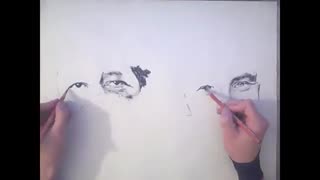 تایم لپس نقاشی کشیدن با هر دو دست !