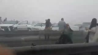 جدیدترین فیلم تصادف وحشتناک بیش از ۸۰ خودرو در اتوبان مشهد