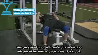 آموزش حرکت پرس هالتر پشت بازو روی پین Pin Presses