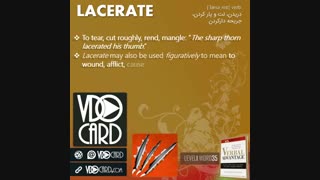 ویدیوکارد کلمه lacerate از سطح ۱ کتاب Verbal Advantage