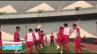 سوژه تمرین پرسپولیس؛ مدل موهای محسن مسلمان