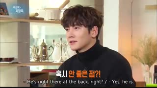 مصاحبه با جی چانگ ووک(اخرش اشپزی میکنه میبره ب طرفداراش میده غذاهارو)