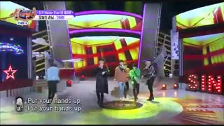 GOT7 آهنگ" put your hands up " از 2pm کاور می کنن. برنامه سیندرلا.خخخخ تا حالا جه بوم رو اینجوری ندیده بودم -_-  تو اتمسفرِ +_+
