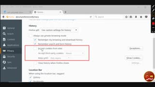 نحوه فعالسازی کوکی در مرورگر فایرفاکس ( PC ) در سایت شیدایی
