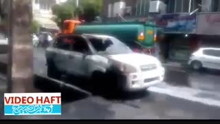 آتش سوزی چند خودرو در خیابان شریعتی