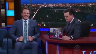 حضور Chris Pratt  در برنامه The Late Show with Stephen Colbert