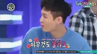 اینجا مجریه برنامه سره لهجه ی لی کلی مسخرش میکنه-.-..اعضا پوکیدن