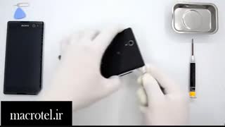 آموزش تعویض باتری Xperia C3 در macrotel.ir