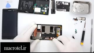 آموزش تعویض تاچ و ال سی دی Xperia C3 درmacrotel.ir