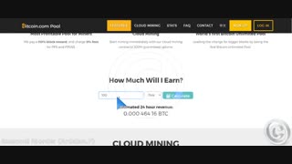 نمایش صفحه نخست سایت استخراج بیت کوین