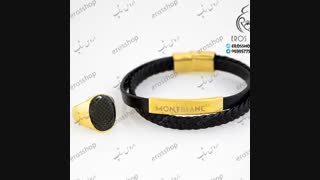 دستبند فشن پسرانه کربنی مارک MONT BLANC و انگشتر استیل برند سی کی