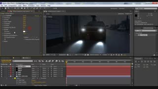 آموزش تبدیل روز به شب و نورهای ماشین در افتر افکت