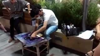 نقاشی جالب هنرمند ارمنی در ایروان
