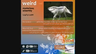 ویدیوکارد کلمه weird از درس هشتم کتاب ۵۰۴ واژه