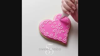 کوکی رویال آیسینگ به شکل قلب