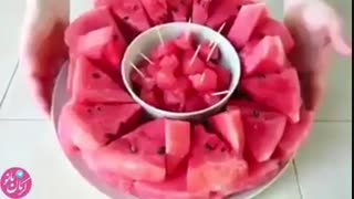 برش هندوانه بسیار جالب