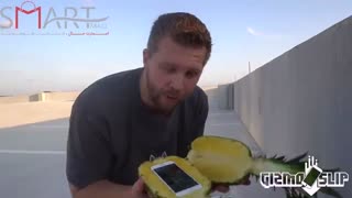 تست گوشی آیفون 6 اس از ارتفاع 30 متری با آناناس