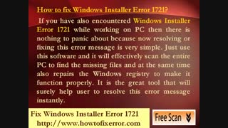 How To Fix Windows Installer Error 1721