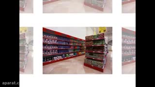 ,ویدیو کلیپ قفسه بندی فروشگاهی با تجهیزات فروشگاهی نمازی