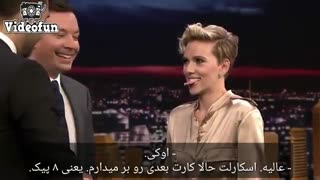 شعبده بازی در برنامه جیمی فالن.دن وایت و اسکارلت جوهانس با زیر نویس فارسی