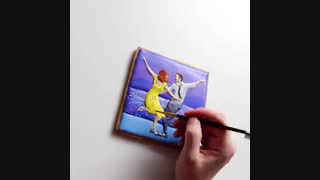 تزیین کوکی با رویال آیسینگ به شکل فیلم لالالند