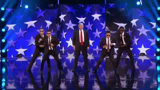 خوانندگی و رقص ترامپ در استعداد یابی آمریکا