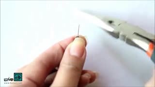 آموزش ساخت گوشواره با استفاده از سوزن میخی و کریستال