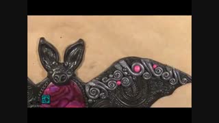 آموزش ساخت پلاک با طرح خفاش با خمیر فیمو