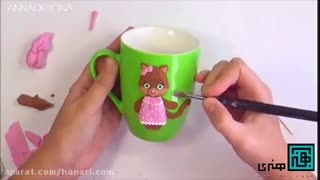 آموزش ساخت گربه با خمیر فیمو برای تزیین ماگ 7