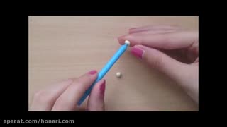 آموزش ست گردنبند و گوشواره ی گلوله ی کاموایی خمیر فیمو  2