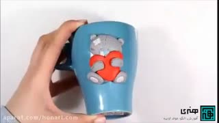 آموزش ساخت خرس مهربون با خمیر فیمو برای تزیین ماگ 4