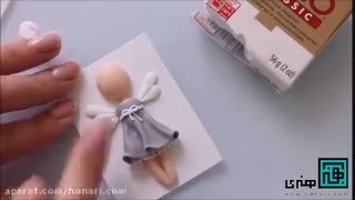 آموزش ساخت عروسک خمیری طرح فرشته 3