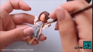 آموزش ساخت عروسک خمیری طرح فرشته 6