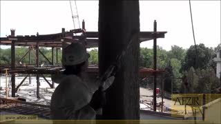 اجرای پوشش ضد حریق اسکلت فلزی