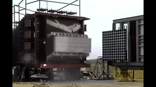 آزمایش دیوار تقویت شده با FRP در برابر انفجار