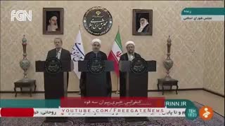 شاکی شدن حسن روحانی از تکرار کنفرانس خبری به دلیل قطع صدا