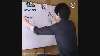 ❤نقاشی کشیدن همزمان با دو دست