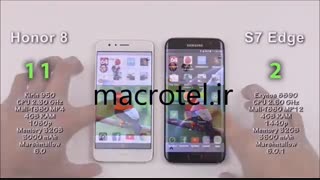 مقایسه باتری Honor 8وS7 Edgeدرmacrotel.ir