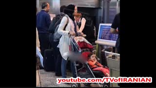 عکس لورفته بدون حجاب آزاده نامداری در فرودگاه میلان