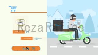 موشن گرافیک سوپر مارکت آنلاین فن آسان