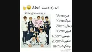 اندازه دسه اعضا