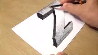 فایل باز- نقاشی حرف 3 بعدی -چگونگی رسم حرف z انگلیسی