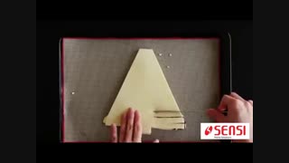 فیلم آموزشی تهیه پای نوتلا به شکل درخت کاج