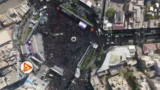 نماهنگ آخرین نگاه | اولین تصاویرهوایی از مراسم تشییع شهید حججی